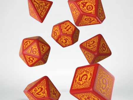 Dice Set: Dragon Slayer Red & orange Dice Set For Cheap