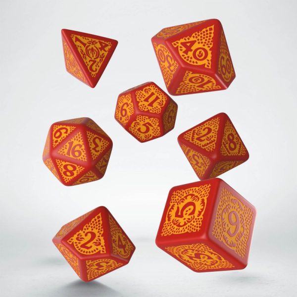 Dice Set: Dragon Slayer Red & orange Dice Set For Cheap