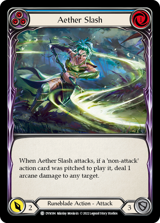 Aether Slash (Blue) [DYN184] (Dynasty)  Rainbow Foil Sale