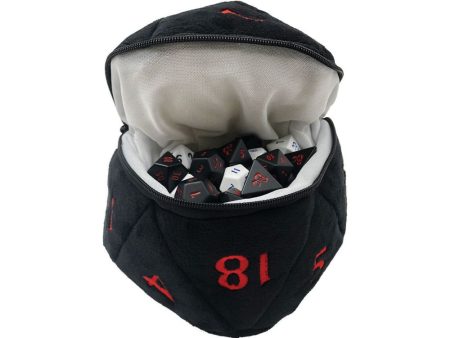 Dice Bag D20 Plush Black and Red Dungeons and Dragons Online now