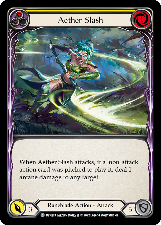 Aether Slash (Yellow) [DYN183] (Dynasty)  Rainbow Foil Online Hot Sale